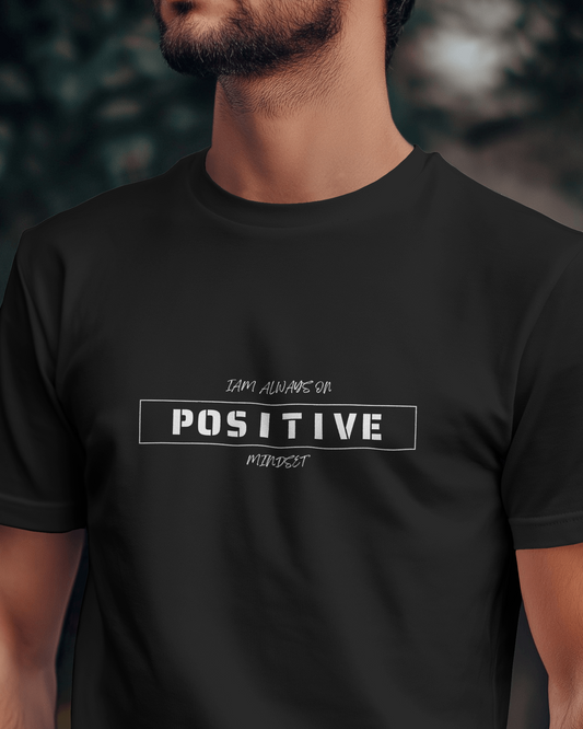 Iam Always Positive Black Regular T-Shirt