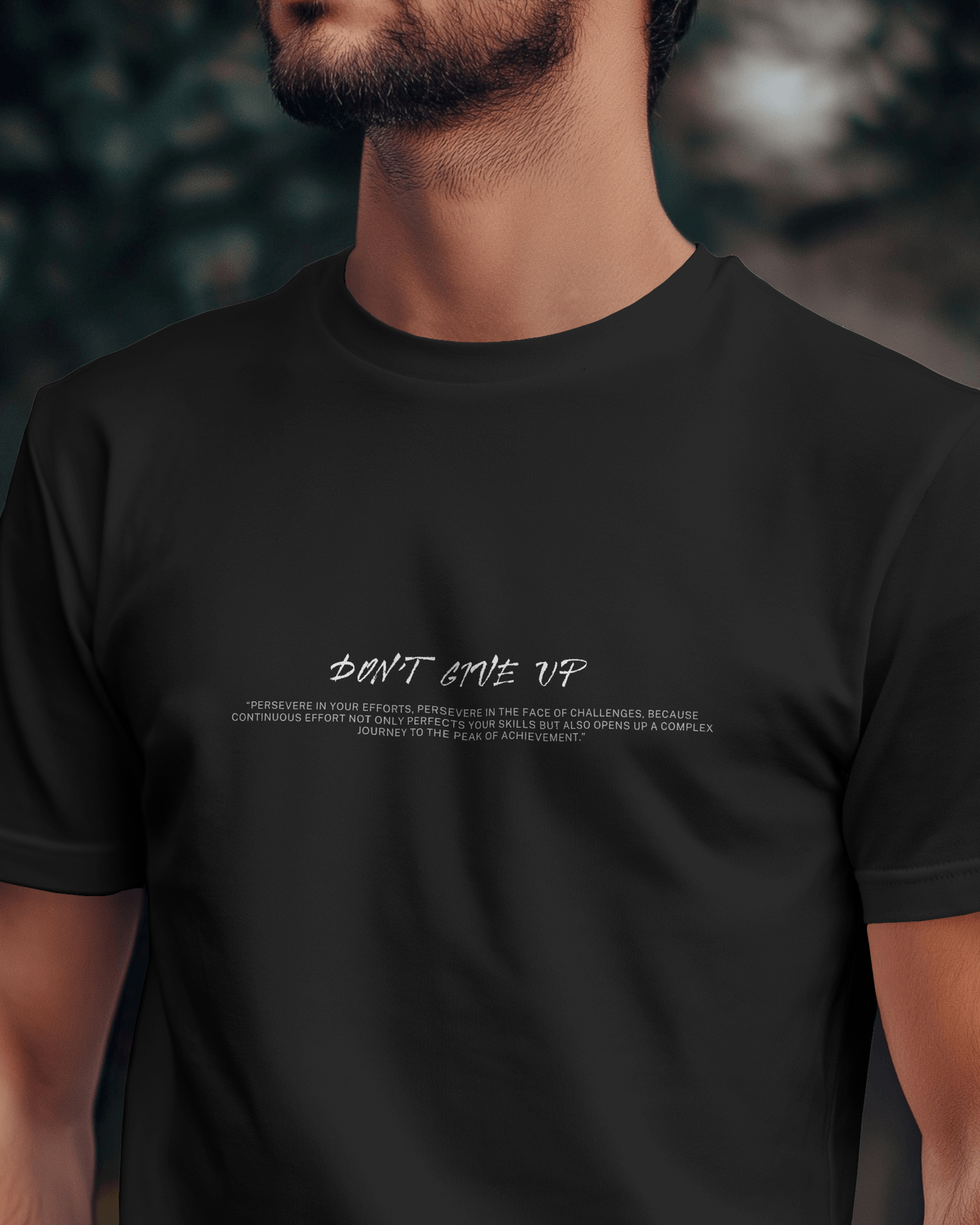 Don't Give Up Black Regular T-Shirt