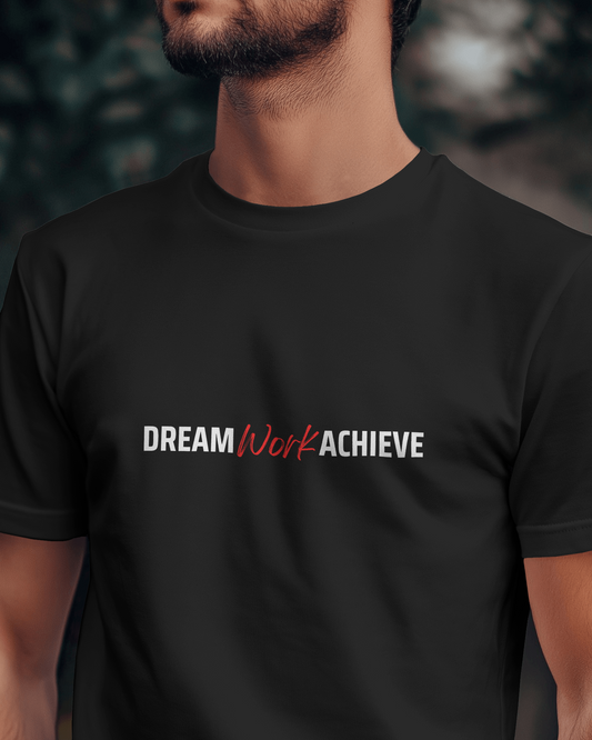 Dream Work Achieve Black Regular T-Shirt