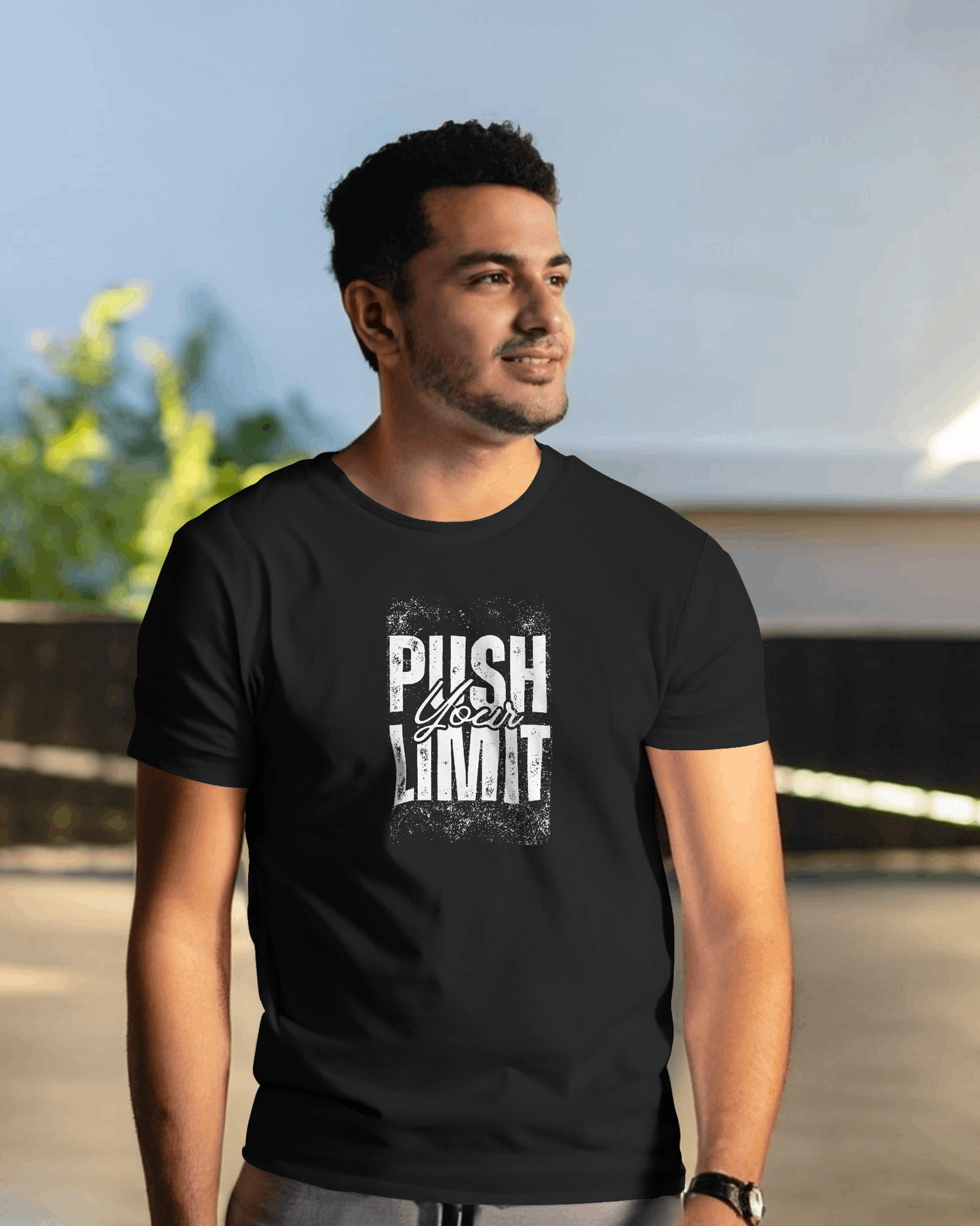 Push Your Limit Black Regular T-Shirt